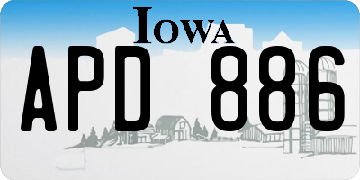 IA license plate APD886