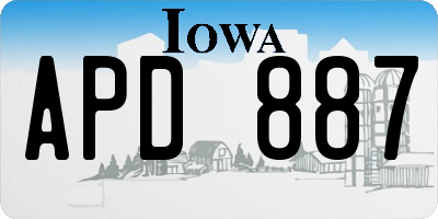 IA license plate APD887