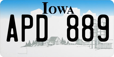 IA license plate APD889