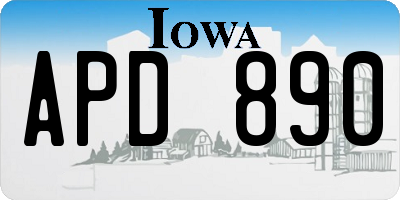 IA license plate APD890