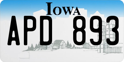 IA license plate APD893
