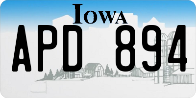 IA license plate APD894
