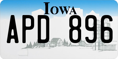 IA license plate APD896