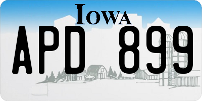 IA license plate APD899