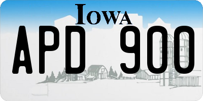 IA license plate APD900