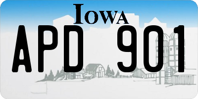 IA license plate APD901