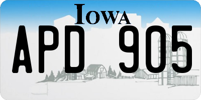 IA license plate APD905