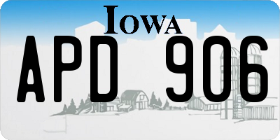 IA license plate APD906