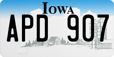 IA license plate APD907