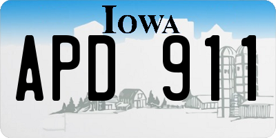 IA license plate APD911