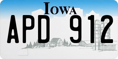 IA license plate APD912