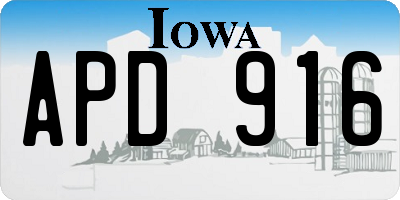 IA license plate APD916