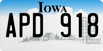 IA license plate APD918