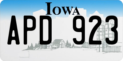 IA license plate APD923