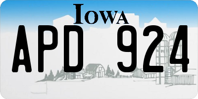 IA license plate APD924