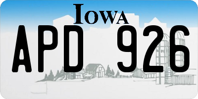 IA license plate APD926