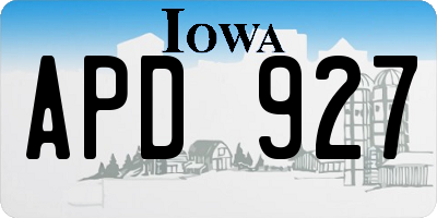 IA license plate APD927