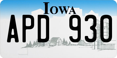 IA license plate APD930