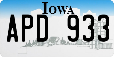 IA license plate APD933