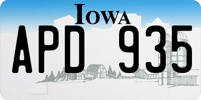 IA license plate APD935