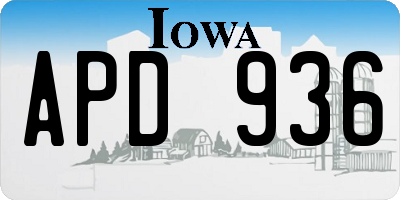 IA license plate APD936