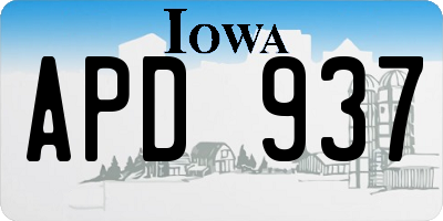 IA license plate APD937