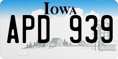IA license plate APD939