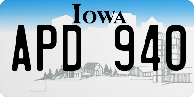IA license plate APD940