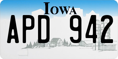 IA license plate APD942