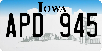 IA license plate APD945
