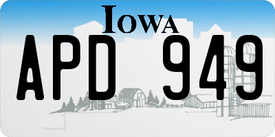 IA license plate APD949