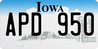 IA license plate APD950