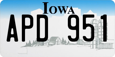 IA license plate APD951