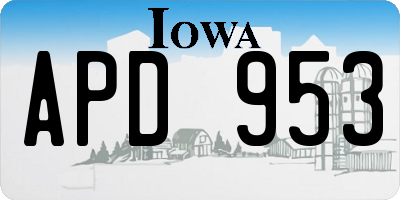 IA license plate APD953