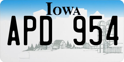 IA license plate APD954