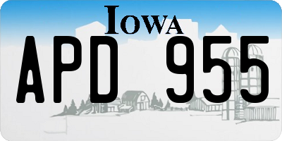 IA license plate APD955