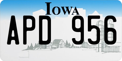 IA license plate APD956