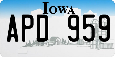 IA license plate APD959