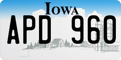 IA license plate APD960