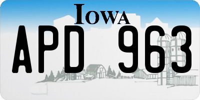 IA license plate APD963