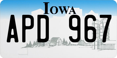 IA license plate APD967