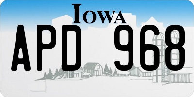 IA license plate APD968