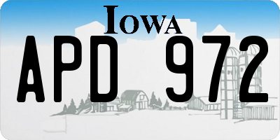 IA license plate APD972