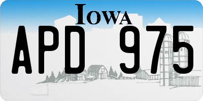 IA license plate APD975