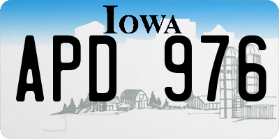 IA license plate APD976