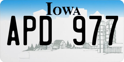 IA license plate APD977