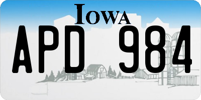 IA license plate APD984