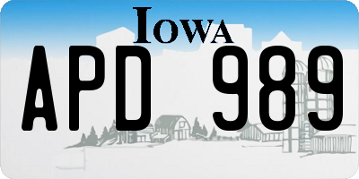 IA license plate APD989