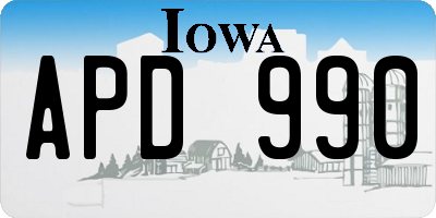 IA license plate APD990