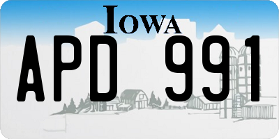 IA license plate APD991